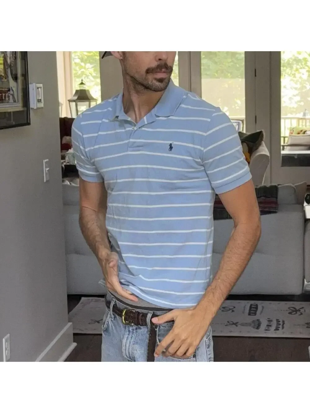 🩵 Polo Ralph Lauren Youth Striped Polo Shirt L (14–16)